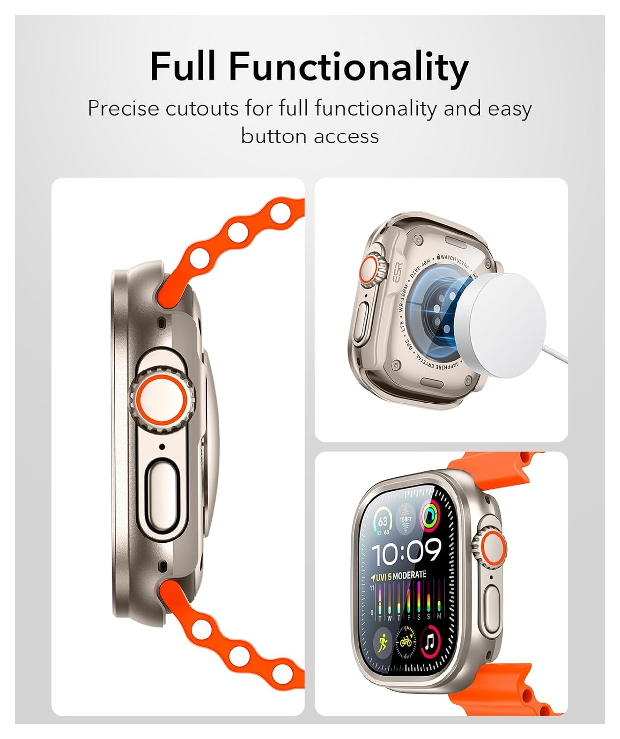 ESR - Apple Watch Ultra 3/2/1 Hoesje - met 2-Pack Screen Protector - Titanium afbeelding 9