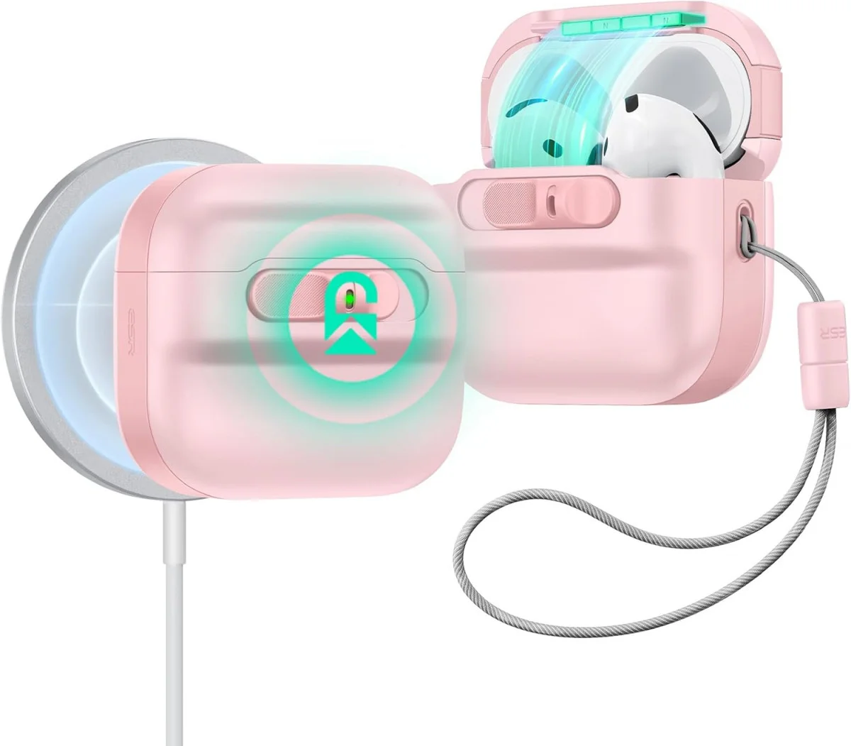 ESR HaloLock Pulse Magnetic Lock AirPods 4 (2024) Hoesje MagSafe Roze afbeelding 1