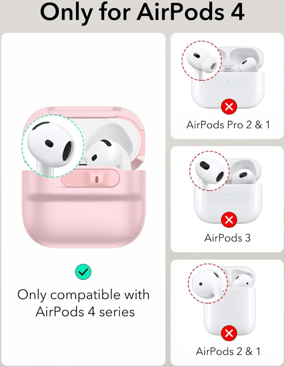 ESR HaloLock Pulse Magnetic Lock AirPods 4 (2024) Hoesje MagSafe Roze afbeelding 2