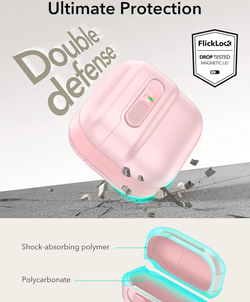 ESR HaloLock Pulse Magnetic Lock AirPods 4 (2024) Hoesje MagSafe Roze afbeelding 3