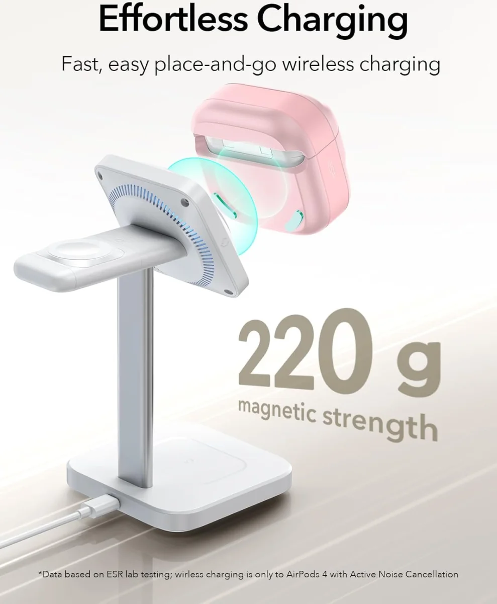 ESR HaloLock Pulse Magnetic Lock AirPods 4 (2024) Hoesje MagSafe Roze afbeelding 6