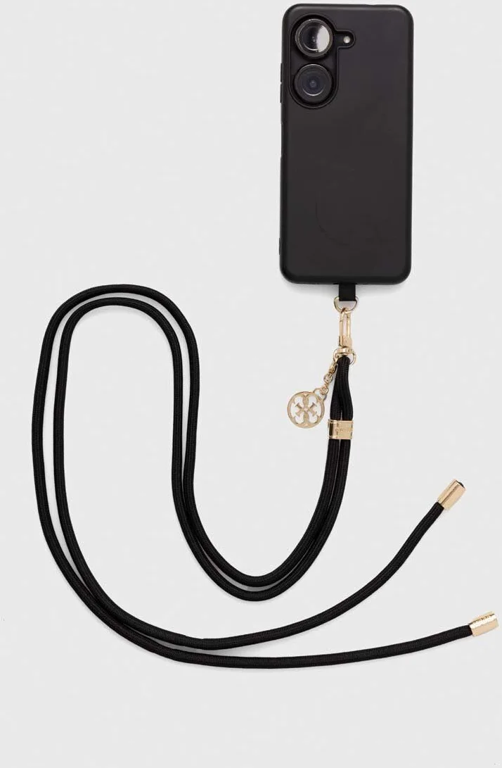 Guess 4G Metal Charm Universeel Crossbody Touw Telefoonkoord Zwart afbeelding 2