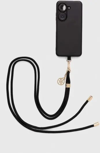 Guess 4G Metal Charm Universeel Crossbody Touw Telefoonkoord Zwart afbeelding 2