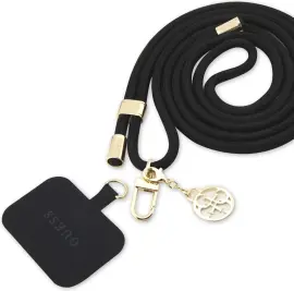 Guess 4G Metal Charm Universeel Crossbody Touw Telefoonkoord Zwart afbeelding