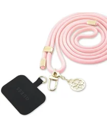 Guess 4G Metal Charm Universeel Crossbody Touw Telefoonkoord Roze