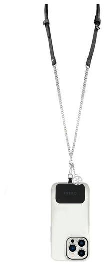 Guess 4G Metal Charm Universeel Crossbody Telefoonkoord Zilver/Zwart afbeelding 2
