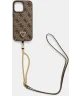 Guess 4G Metal Charm Universeel Crossbody Telefoonkoord Bruin/Goud