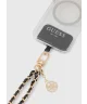 Guess Saffiano 4G Charm Hand Strap Universeel Telefoonkoord/Polsband Zwart