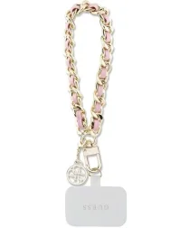 Guess Saffiano 4G Charm Hand Strap Universeel Telefoonkoord/Polsband Roze