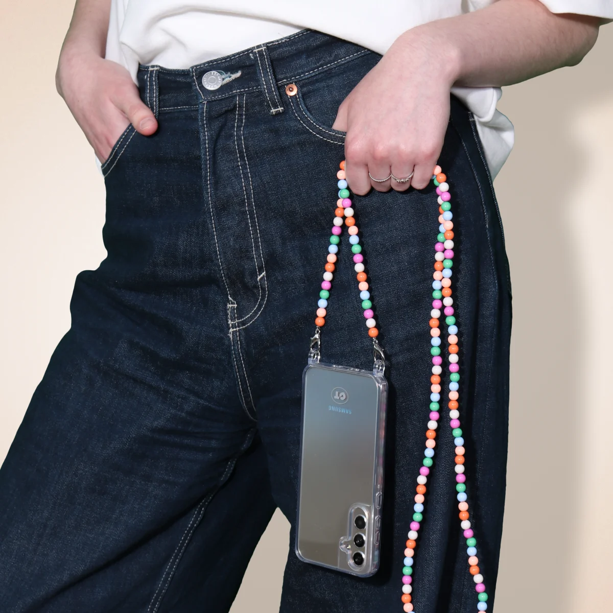 Casetastic Universele Crossbody Kralen Telefoonketting (125CM) afbeelding 2