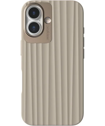 Nudient Bold Case Apple iPhone 16 Hoesje Siliconen met MagSafe Beige Hoesjes