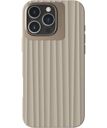 Nudient Bold Case Apple iPhone 16 Pro Max Hoesje Siliconen met MagSafe Beige Hoesjes