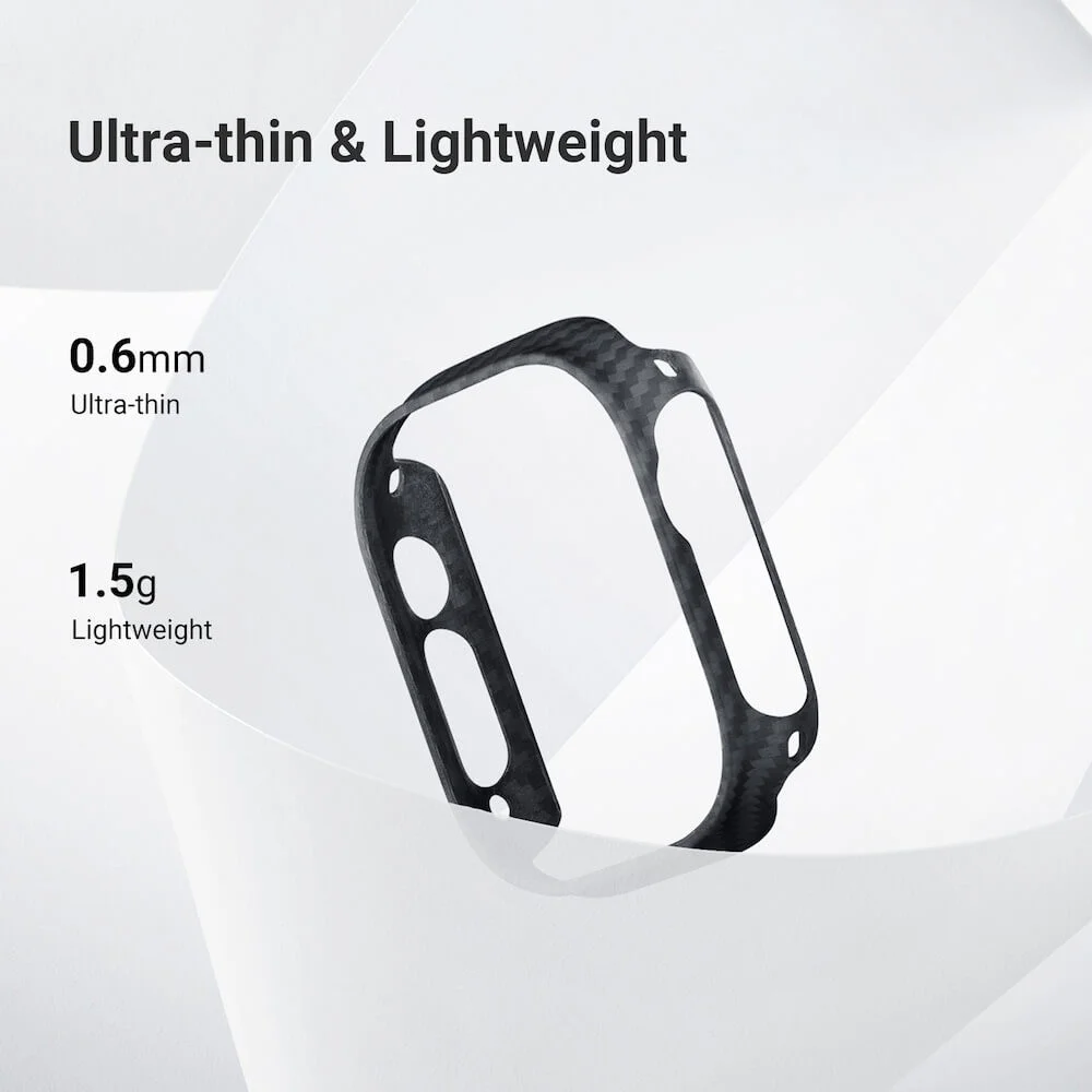 PITAKA Air Case - Apple Watch Ultra/Ultra 2 Hoesje - Aramide Ultra Dun - Zwart afbeelding 6