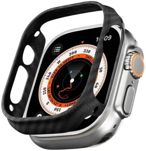 PITAKA Air Case - Apple Watch Ultra/Ultra 2 Hoesje - Aramide Ultra Dun - Zwart afbeelding 1