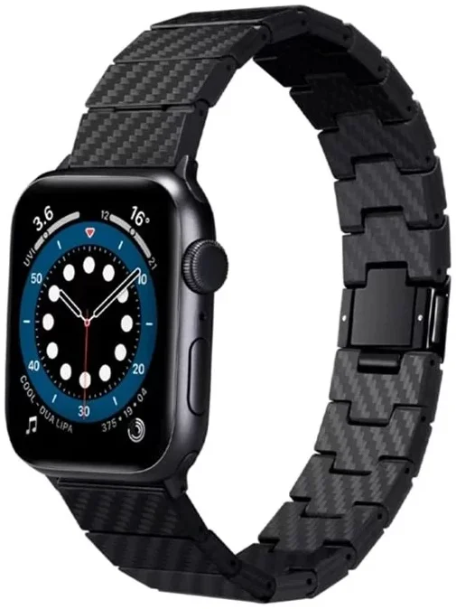 PITAKA Apple Watch 1-10/SE/Ultra Bandje - 49/46/45/44/42MM - Zwart afbeelding 10