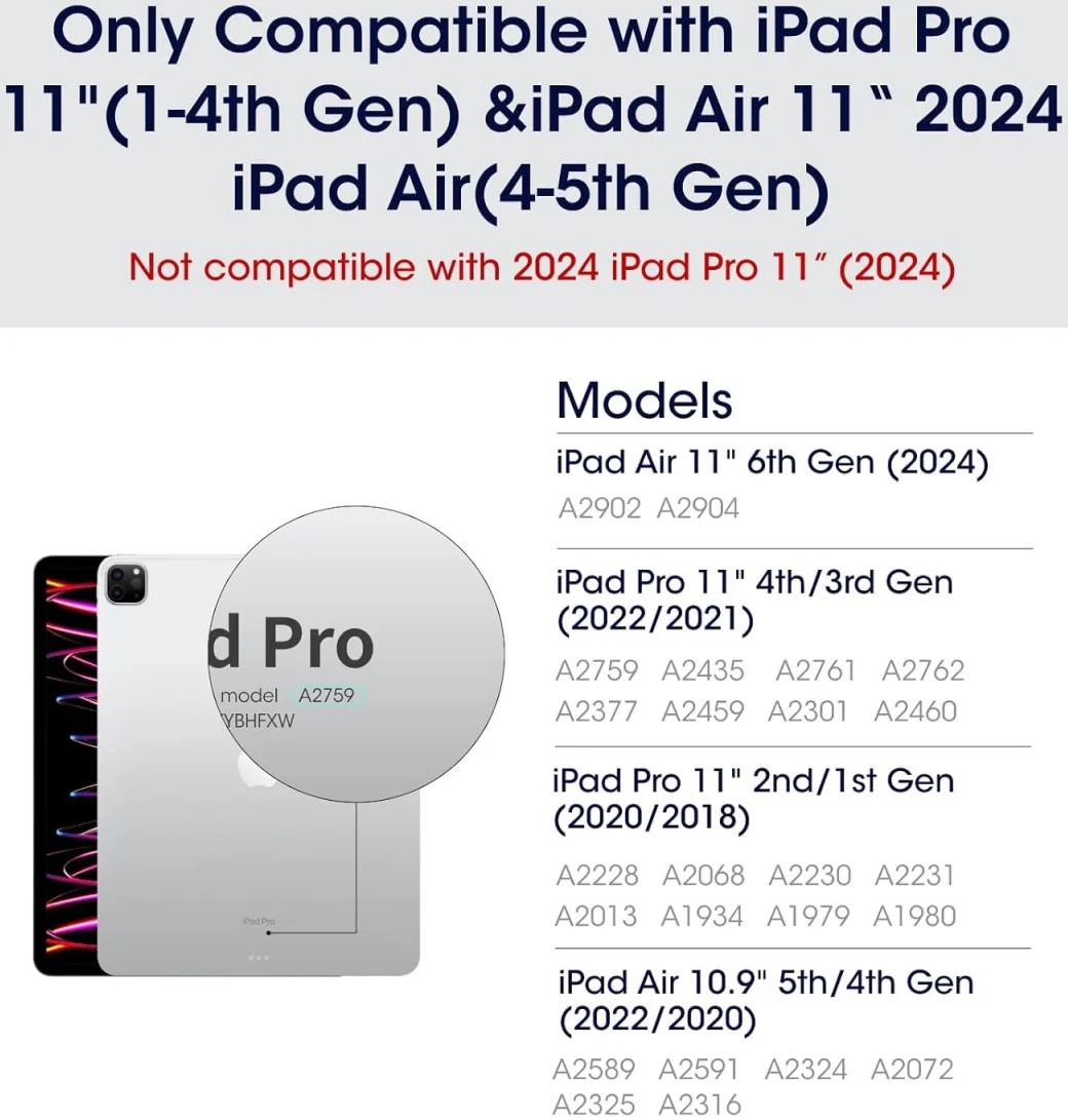 PITAKA MagEZ Folio 2 iPad Air 13 (24/25)/Pro 12.9 (22/21/20/18) Hoes Stand Zwart afbeelding 3