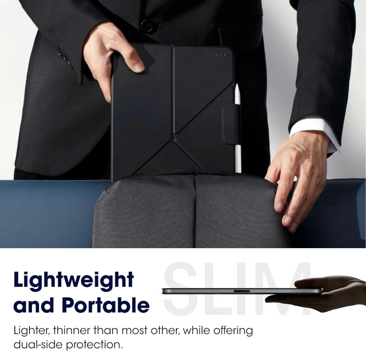 PITAKA MagEZ Folio 2 iPad Air 13 (24/25)/Pro 12.9 (22/21/20/18) Hoes Stand Zwart afbeelding 9