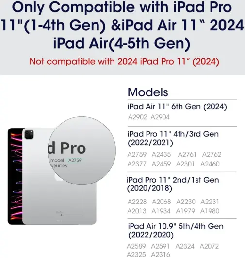PITAKA MagEZ Folio 2 iPad Air 13 (24/25)/Pro 12.9 (22/21/20/18) Hoes Stand Zwart afbeelding 3