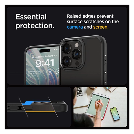 Spigen Crystal Hybrid Apple iPhone 15 Pro Hoesje Matte Zwart afbeelding 5