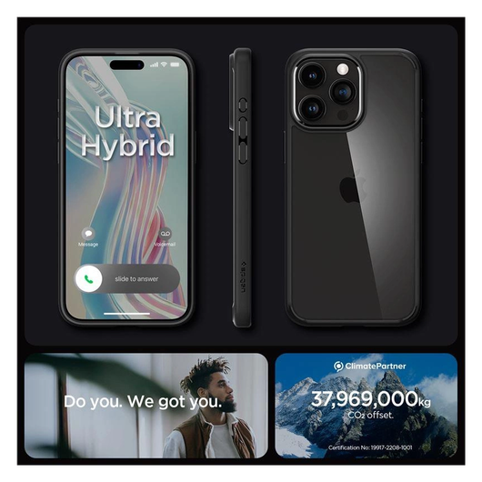 Spigen Crystal Hybrid Apple iPhone 15 Pro Hoesje Matte Zwart afbeelding 7