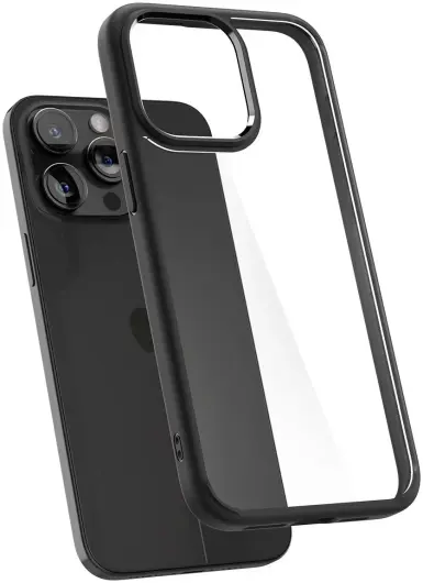 Spigen Crystal Hybrid Apple iPhone 15 Pro Hoesje Matte Zwart afbeelding 1