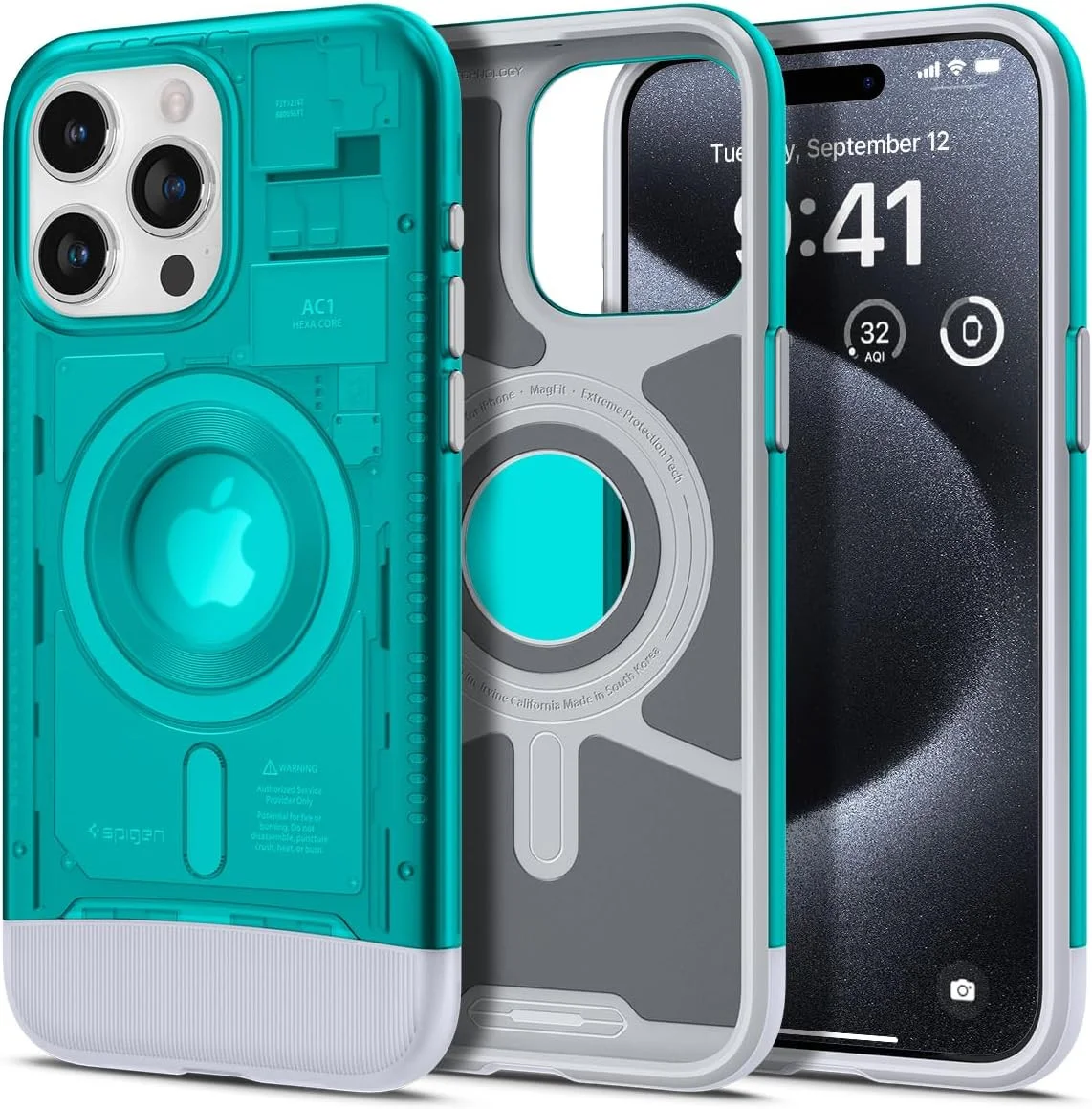 Spigen Classic C1 MagFit Apple iPhone 15 Pro Hoesje MagSafe Blauw afbeelding 1