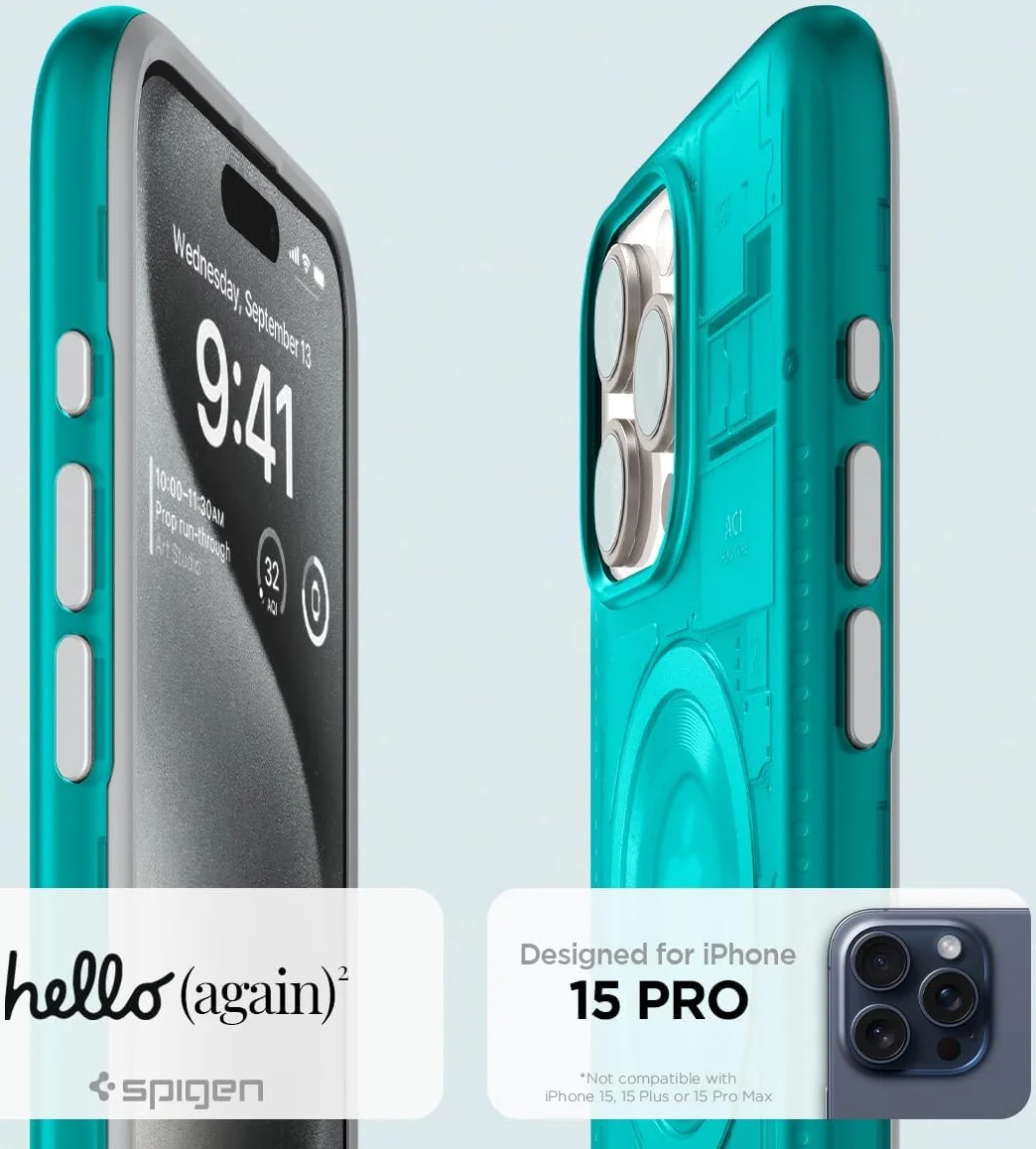Spigen Classic C1 MagFit Apple iPhone 15 Pro Hoesje MagSafe Blauw afbeelding 2