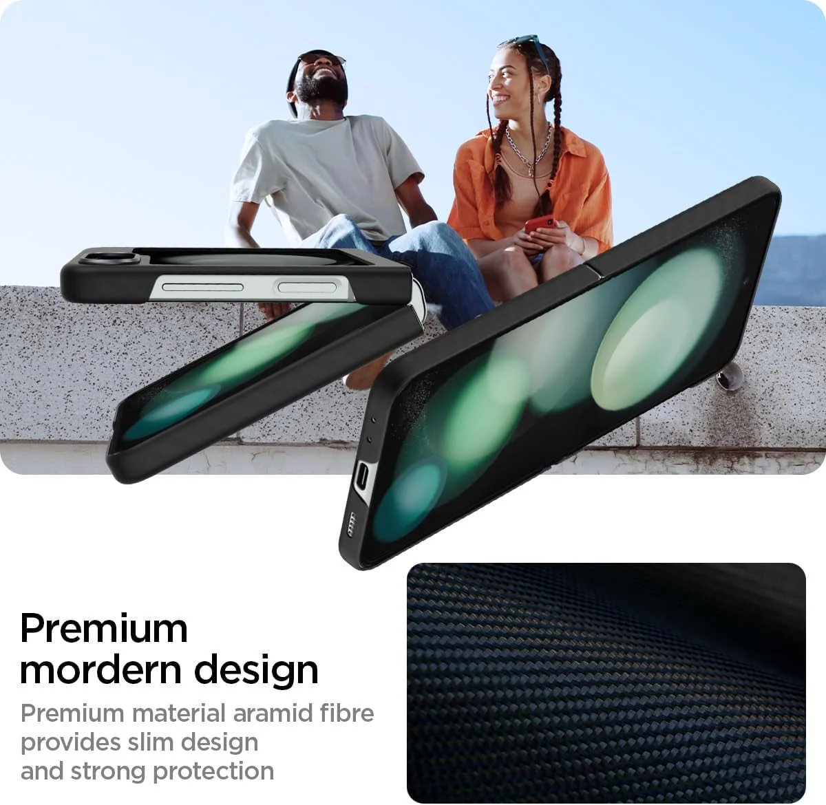 Spigen Air Skin Pro Samsung Galaxy Z Flip 5 Hoesje Back Cover Zwart afbeelding 4