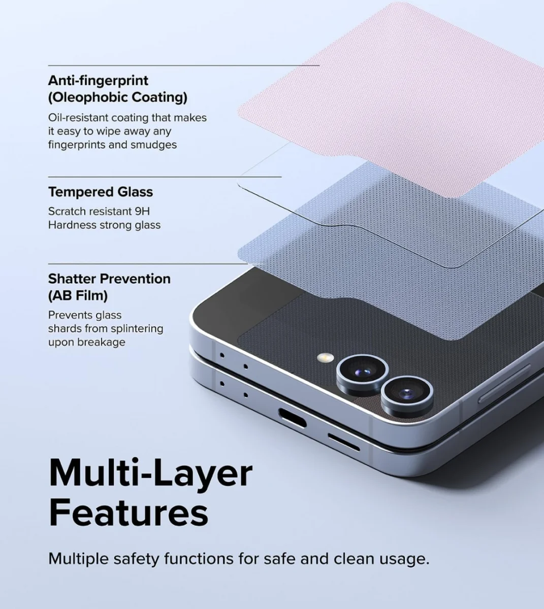 Ringke Cover Display Samsung Galaxy Z Flip 6 Screen Protector (2-Pack) afbeelding 9