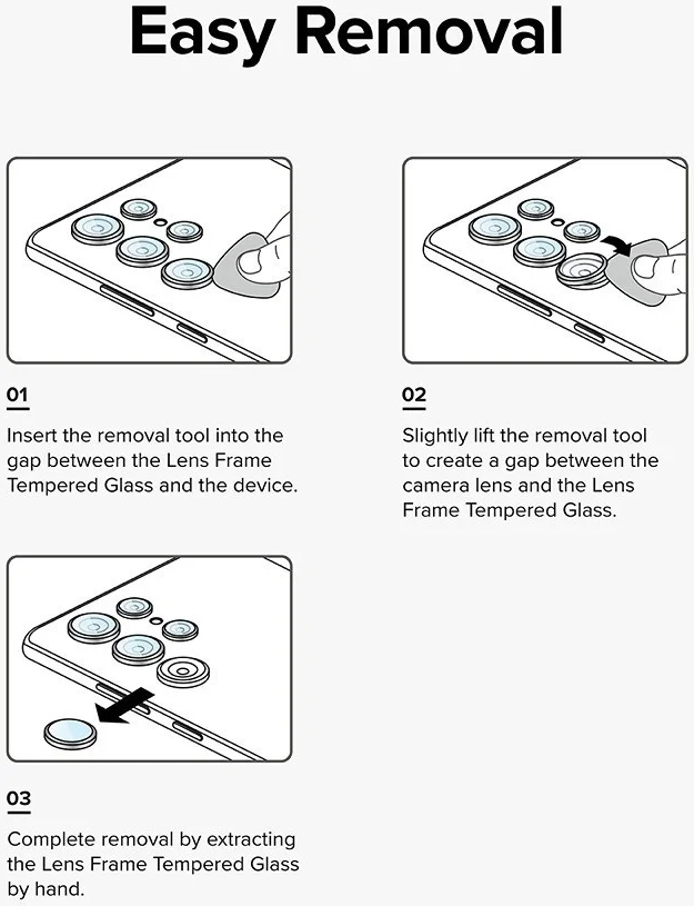 Ringke Frame Glass Samsung Galaxy Z Fold 6 Camera Protector Zwart 2-Pack afbeelding 12