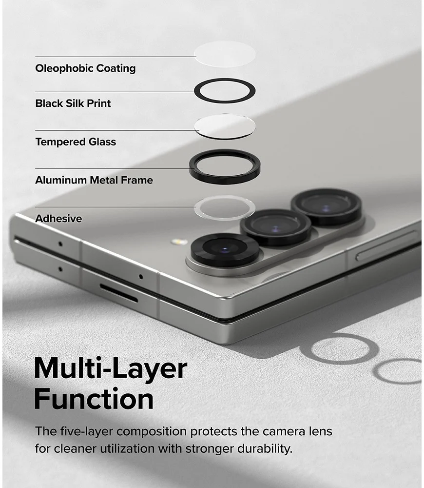 Ringke Frame Glass Samsung Galaxy Z Fold 6 Camera Protector Zwart 2-Pack afbeelding 6