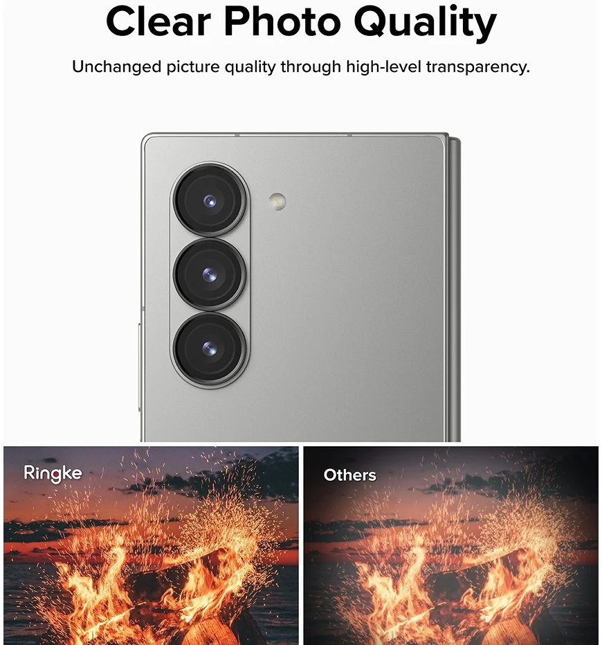 Ringke Frame Glass Samsung Galaxy Z Fold 6 Camera Protector Zwart 2-Pack afbeelding 8