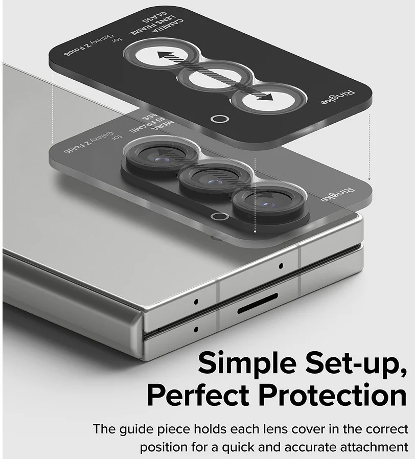 Ringke Frame Glass Samsung Galaxy Z Fold 6 Camera Protector Zwart 2-Pack afbeelding 9
