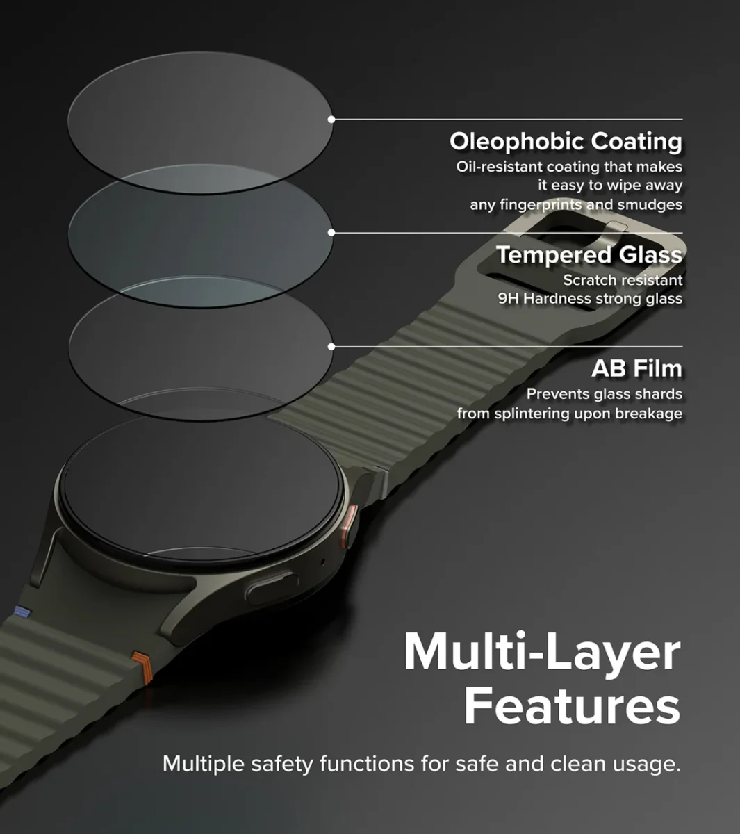 Ringke - Bezel Styling + Tempered Glass - Samsung Galaxy Watch 7 40MM - Zwart 96 afbeelding 5