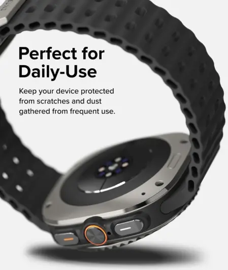 Ringke - Samsung Galaxy Watch Ultra - Bezel Styling + Tempered Glass - Zilver 01 afbeelding 11