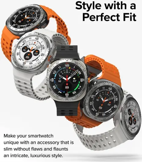 Ringke - Samsung Galaxy Watch Ultra - Bezel Styling + Tempered Glass - Zilver 01 afbeelding 8