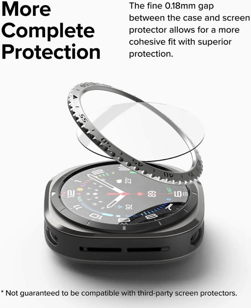 Ringke - Samsung Galaxy Watch Ultra - Bezel Styling + Tempered Glass - Zwart 02 afbeelding 10