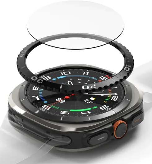 Ringke - Samsung Galaxy Watch Ultra - Bezel Styling + Tempered Glass - Zwart 02 afbeelding 1