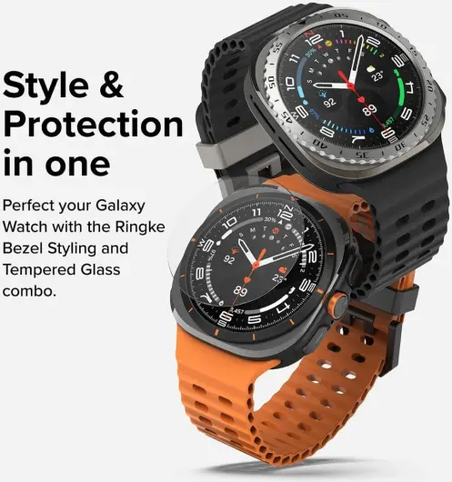 Ringke - Samsung Galaxy Watch Ultra - Bezel Styling + Tempered Glass - Zwart 02 afbeelding 5