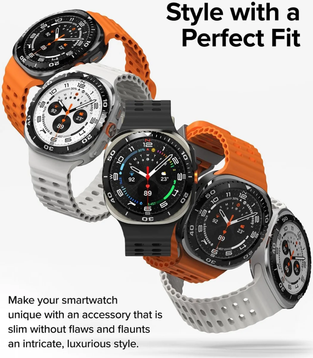 Ringke - Samsung Galaxy Watch Ultra - Bezel Styling + Tempered Glass - Zilver 03 afbeelding 6