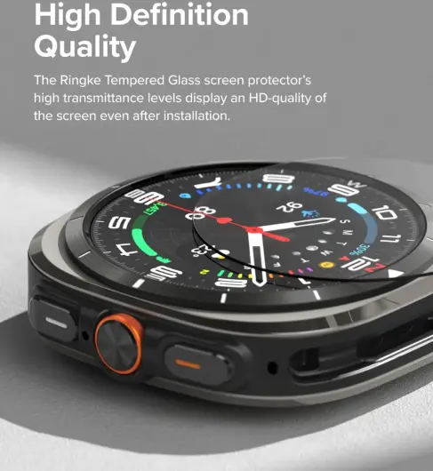 Ringke - Samsung Galaxy Watch Ultra - Bezel Premium 80 + Tempered Glass - Zwart afbeelding 8
