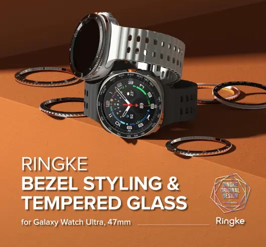 Ringke - Samsung Galaxy Watch Ultra - Bezel Premium 98 + Tempered Glass - Zwart afbeelding 15