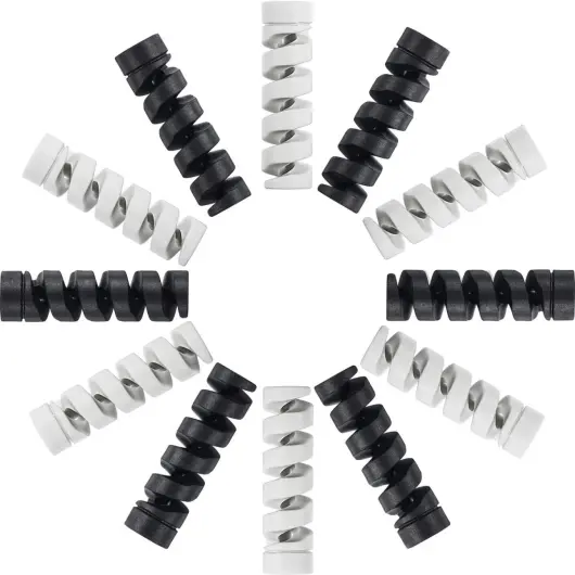 12 Pack Flexibele Siliconen Kabelbeschermers Zwart en Wit afbeelding 1