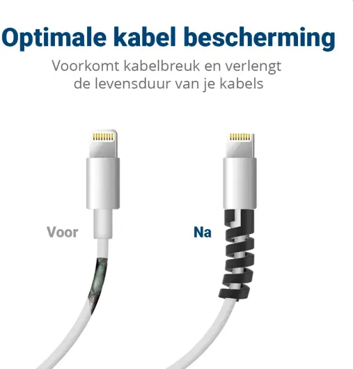12 Pack Flexibele Siliconen Kabelbeschermers Zwart en Wit afbeelding 4