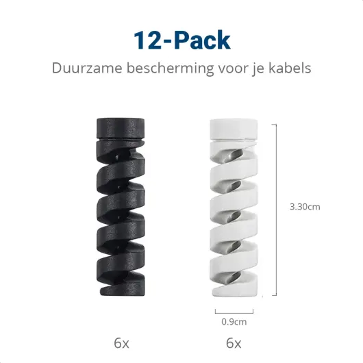 12 Pack Flexibele Siliconen Kabelbeschermers Zwart en Wit afbeelding 5