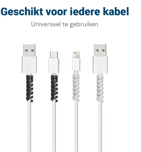 12 Pack Flexibele Siliconen Kabelbeschermers Zwart en Wit afbeelding 6