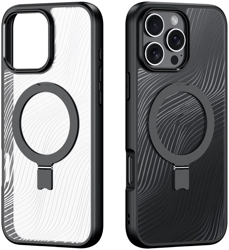 Dux Ducis Aimo MagSafe Apple iPhone 16 Pro Hoesje Kickstand Zwart afbeelding 2