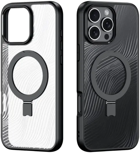 Dux Ducis Aimo MagSafe Apple iPhone 16 Pro Hoesje Kickstand Zwart afbeelding 2