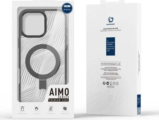 Dux Ducis Aimo MagSafe Apple iPhone 16 Pro Hoesje Kickstand Zwart afbeelding 11