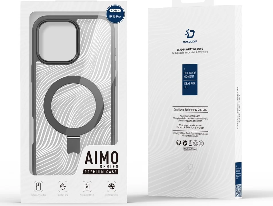 Dux Ducis Aimo MagSafe Apple iPhone 16 Pro Max Hoesje Kickstand Zwart afbeelding 11